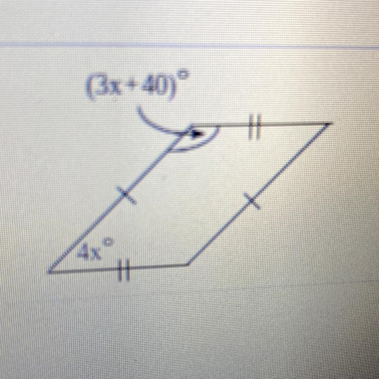 Find the value of x. (Hint: The sum of the angle measures of a quadrilateral is 360degrees-example-1