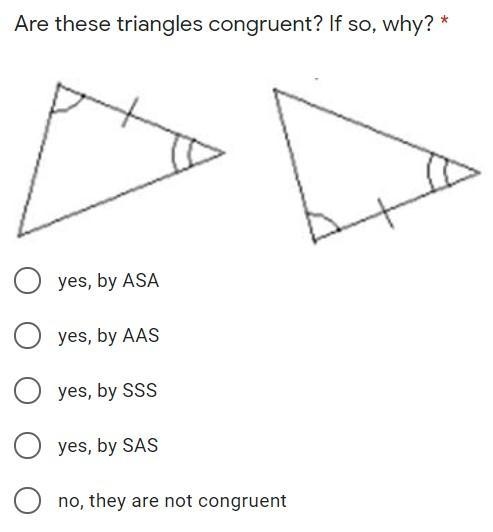 Are these triangles congruent? If so, why?-example-1