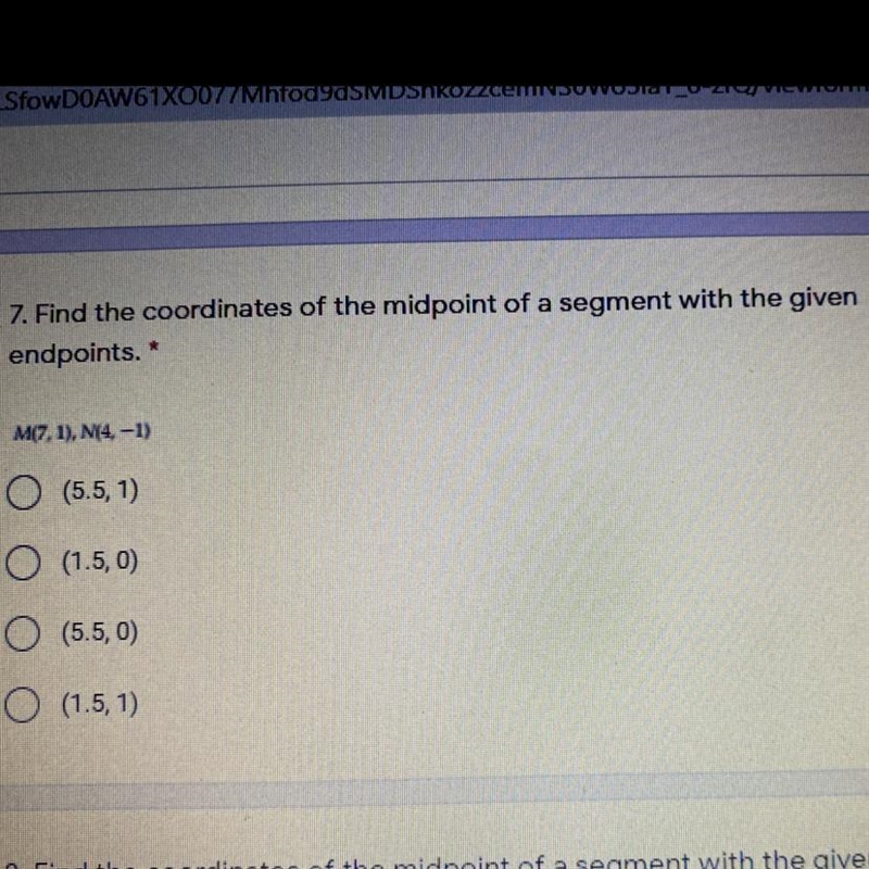 Find the coordinates of the midpoint of a segment with the given endpoints.-example-1