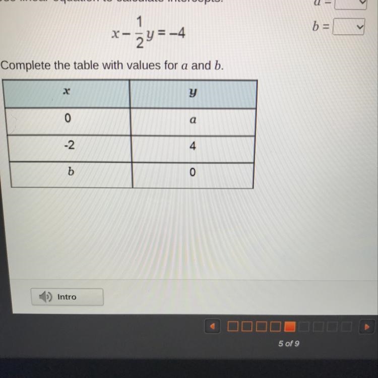 10 points HEELP IMEDIALLTLY Use linear equation to calculate intercepts.-example-1