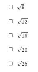 Select all irrational numbers.-example-1