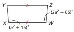 Find the value(s) of A so that XYZW is an isosceles trapezoid. All answers should-example-1