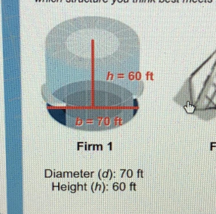 Which formula would you use to calculate the total enclosed space of Firm 1’s structure-example-1