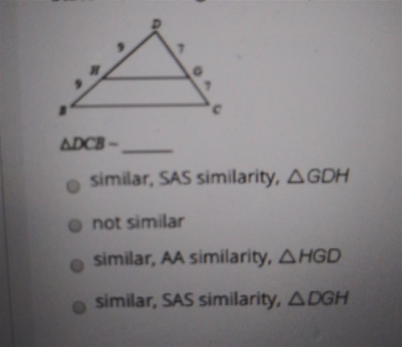 state of the triangles in each pair are similar. If so, say how you know they are-example-1