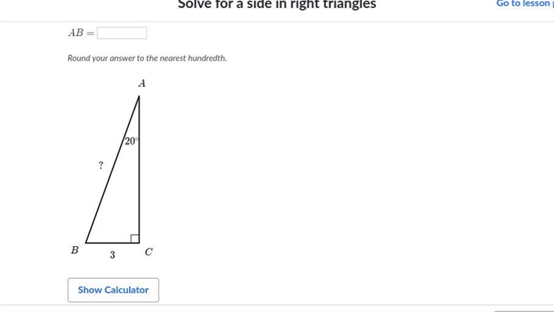 Solve for a side in right triangles-example-1