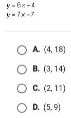 Use the substitution method to solve the system of equations. Choose the correct ordered-example-1