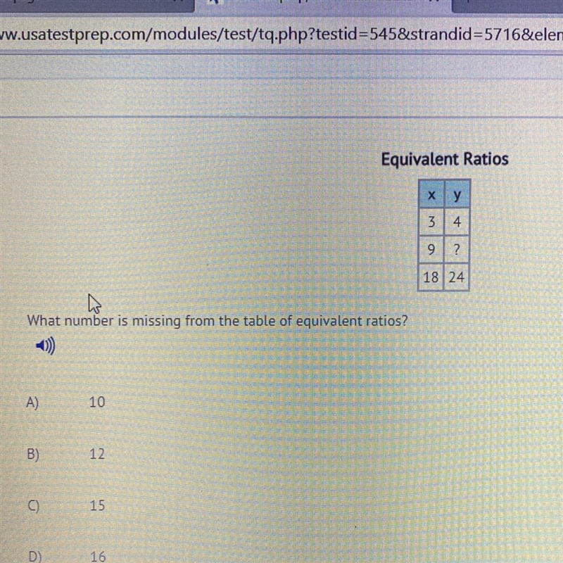 Equivalent Ratios х у 3 4 9 ? 1824 What number is missing from the table of equivalent-example-1