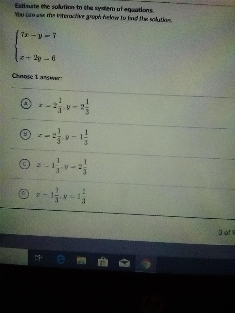 Estimate the solution to the system of equations.-example-1