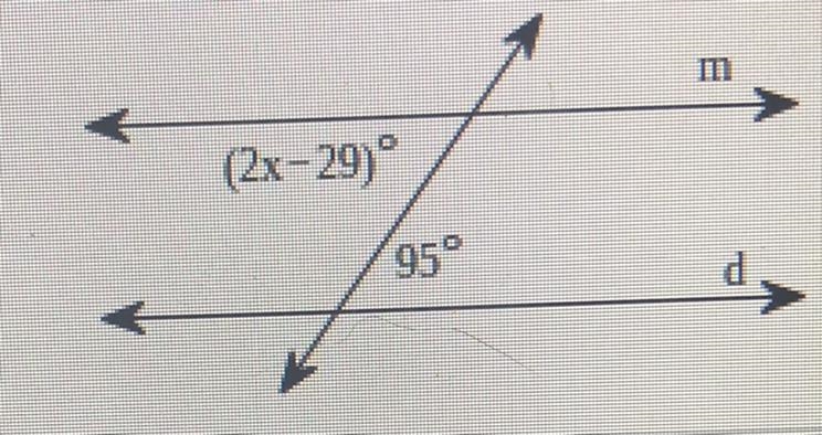 Find the value of x for which d ||m.-example-1