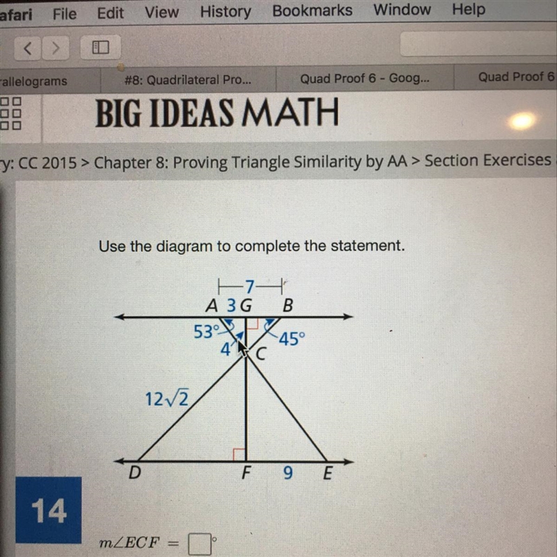 How do you find the measure of ECF?-example-1