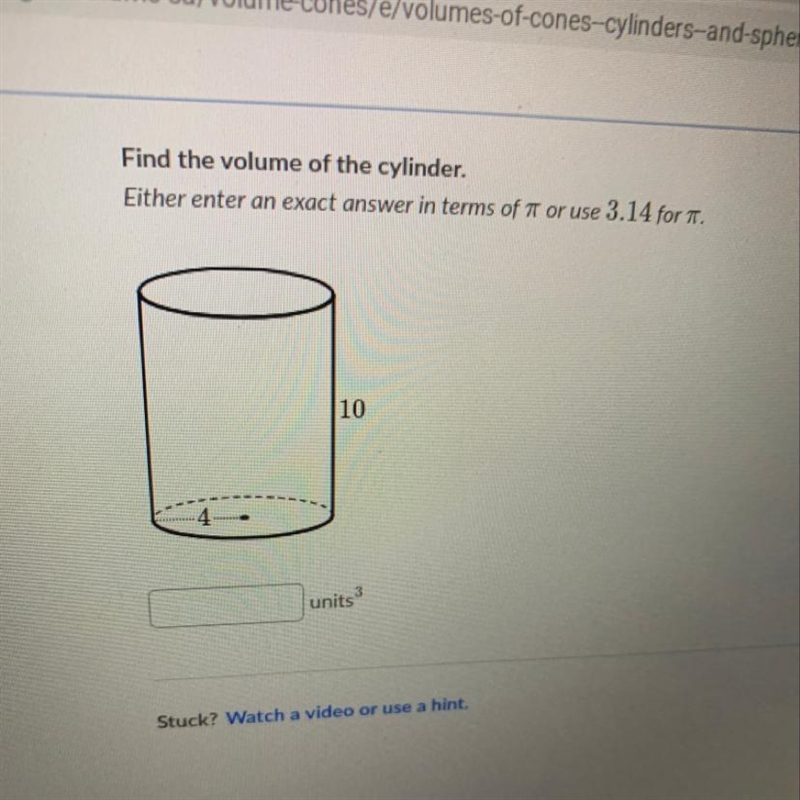 Find the volume of the cylinder-example-1