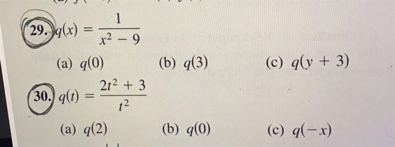 Evaluate the function at each specified value of the independent variable and simplify-example-1