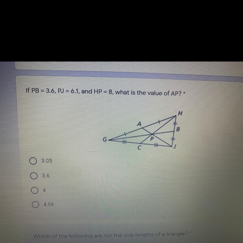 A. 3.05 B. 3.6 C. 4 D. 4.06-example-1