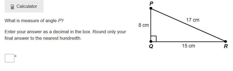 What is measure of angle P? Enter your answer as a decimal in the box. Round only-example-1