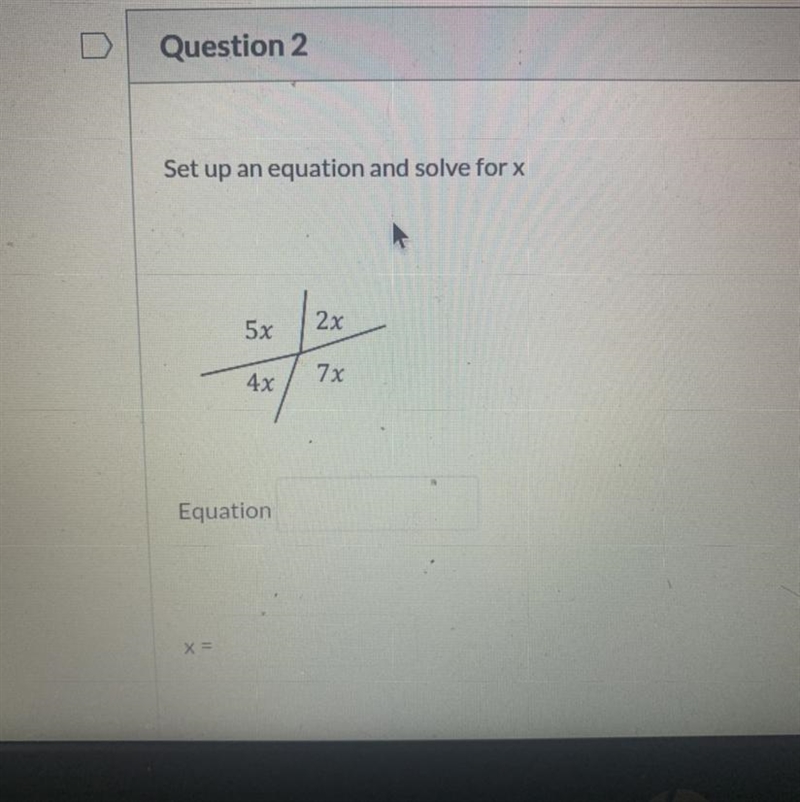 5x 2x 7x 4x Equation X=-example-1