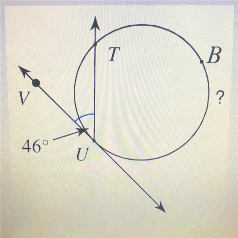 The measure of major arc TBU is_degrees.-example-1