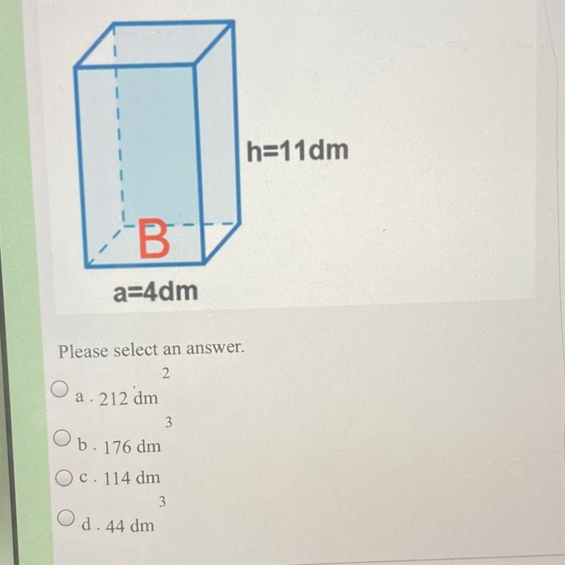 Calculate the volume: (image will be inserted)-example-1