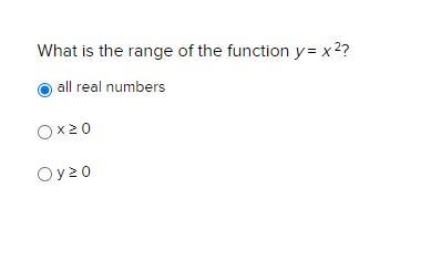 What is the range of the function y = x 2?-example-1