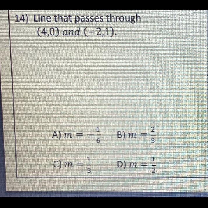 I need help with #14 MULTIPLE CHOICE-example-1