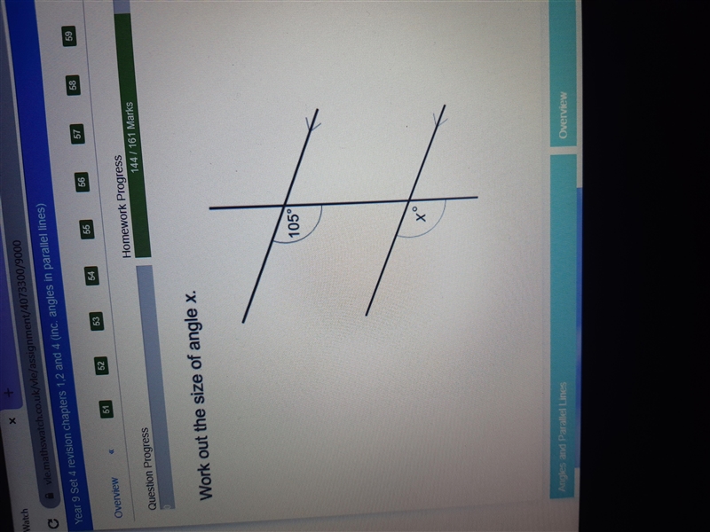 Work out the size of angle x. image included-example-1