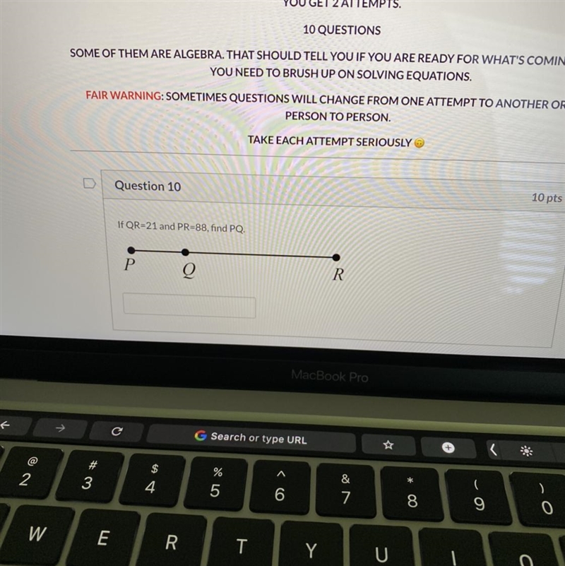 PLZ HELP ME I.NEED.HELP ASP Question 10 If QR=21 and PR=88, find PQ.-example-1