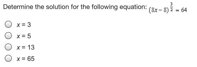 Which of the following is a radical equation? x + StartRoot 5 EndRoot = 12 x squared-example-1