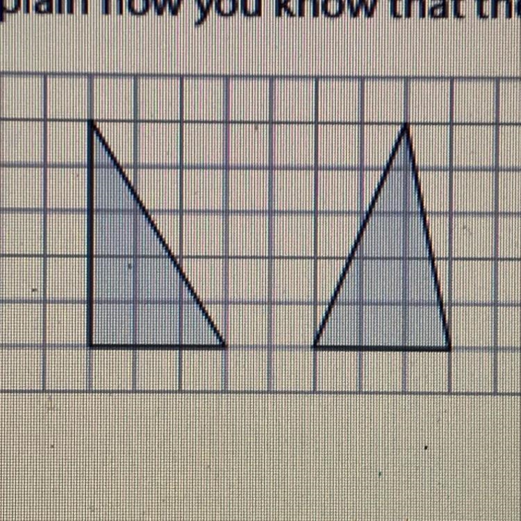 Explain how you know that the two triangles have the same area.-example-1