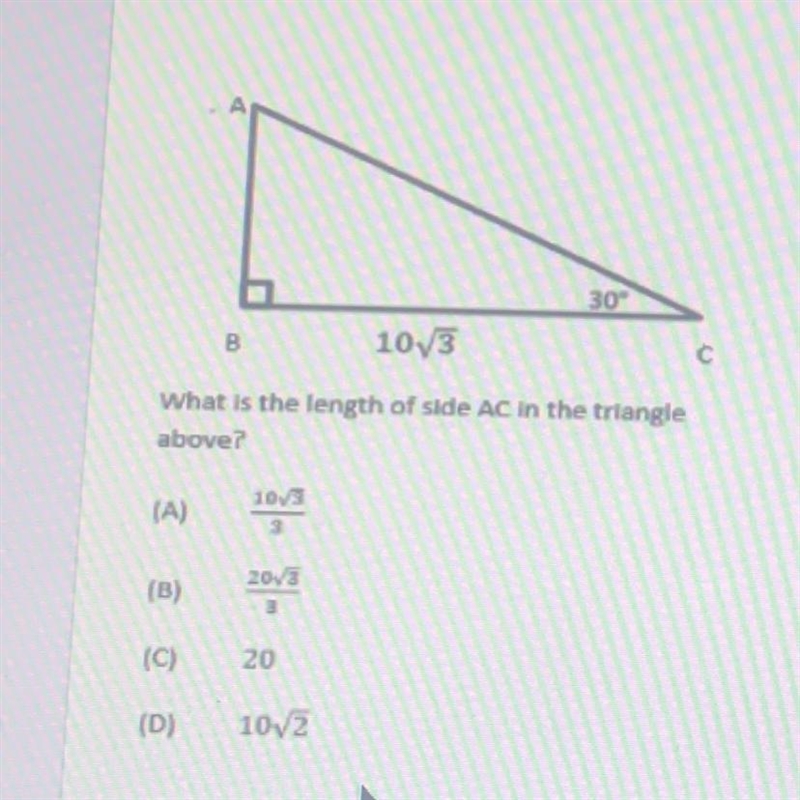 What is the length of the side AC in the triangle above-example-1