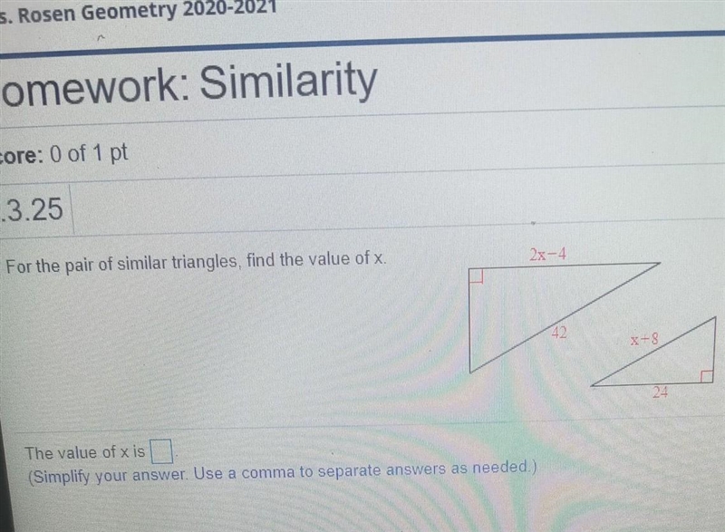 The value of x is what the answer​-example-1