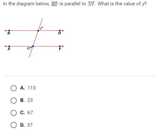 In the diagram below BD is parallel to XY, What is the value of Y-example-1