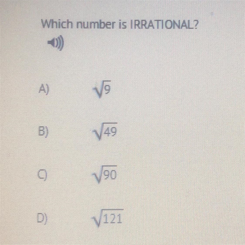 Which number is IRRATIONAL?-example-1