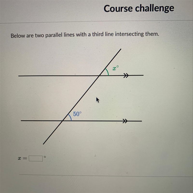 Below are two parallel lines with a third line intersecting them. 2° 50°-example-1