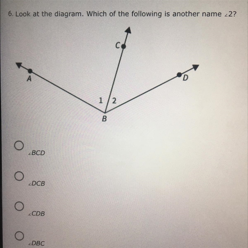 Look at the diagram. Which of the following is another name <2?-example-1