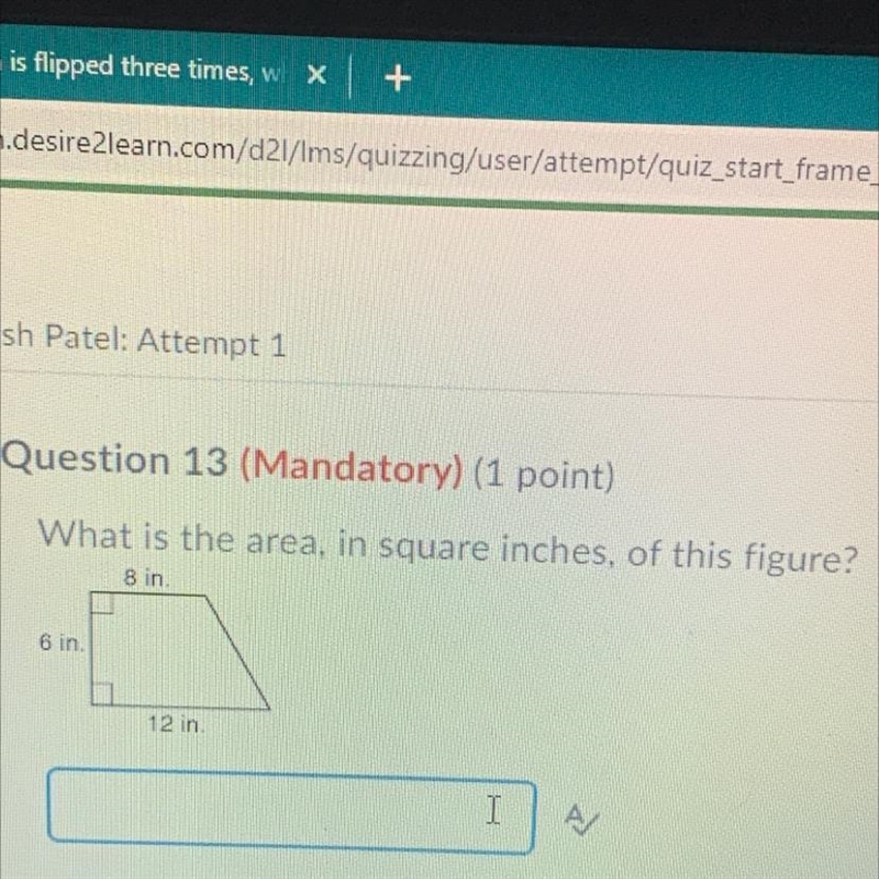 What is the Area, in Square Inch's of this figure PLEASE HELP I WANT TO SLEEP-example-1