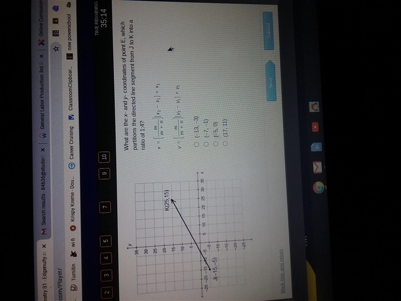 HURRY I HAVE 30 MINUTES What are the x and y coordinates of point E, which partitions-example-1