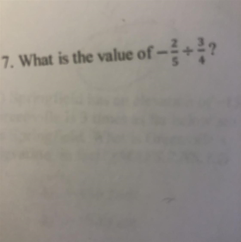 What is the value of -2/5 divided by 3/4-example-1