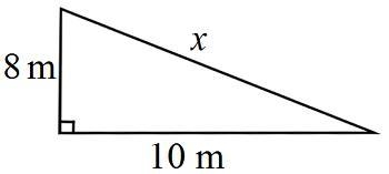 Find the value of x. A. 53–√ m B. 241−−√ m C. 6 m D. 6+35–√ m-example-1