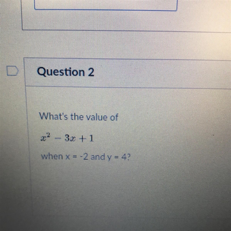 What's the value of z? - 3x + 1 when x = -2 and y = 42-example-1