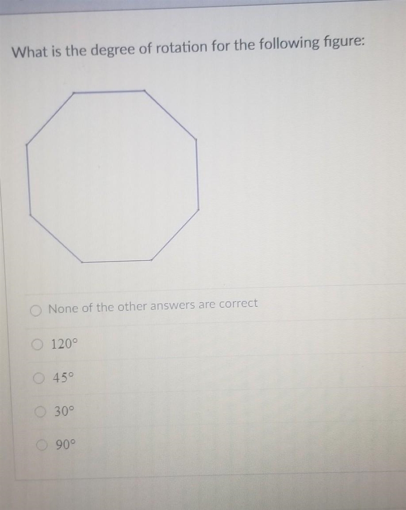 What is the degree of rotation for the following figure:​-example-1