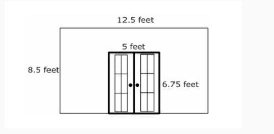 Mr. Trujillo wants to paint a wall which contains a french door in his breakfast area-example-1