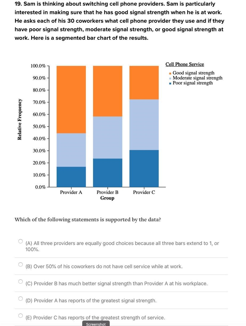 19. Sam is thinking about switching cell phone providers. Sam is particularly interested-example-1