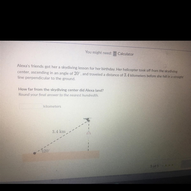 What is the distance from the skydiving center?-example-1