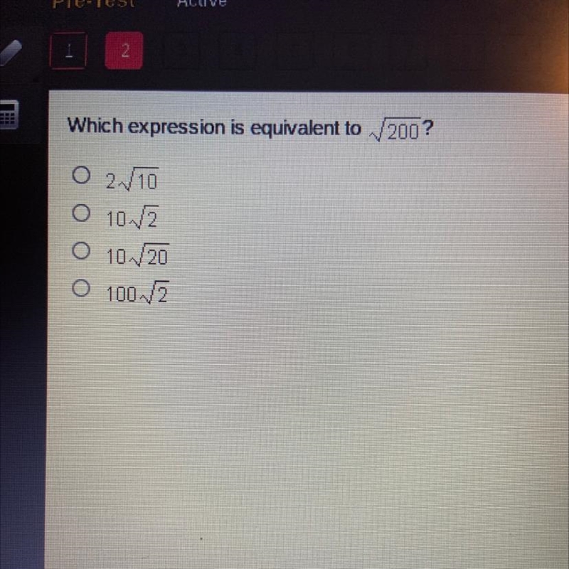 Which expression is equivalent to 200?-example-1