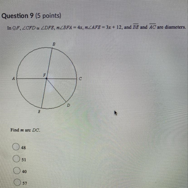 A. 48 b. 51 c. 40 d. 57-example-1