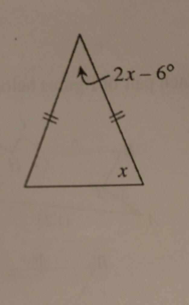 Identify the angle relationship, write an equation and Solve for x. ​-example-1