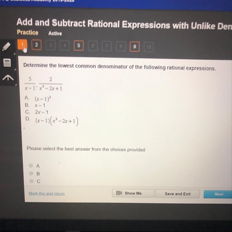 Determine the lowest common denominator of the following rational expressions-example-1