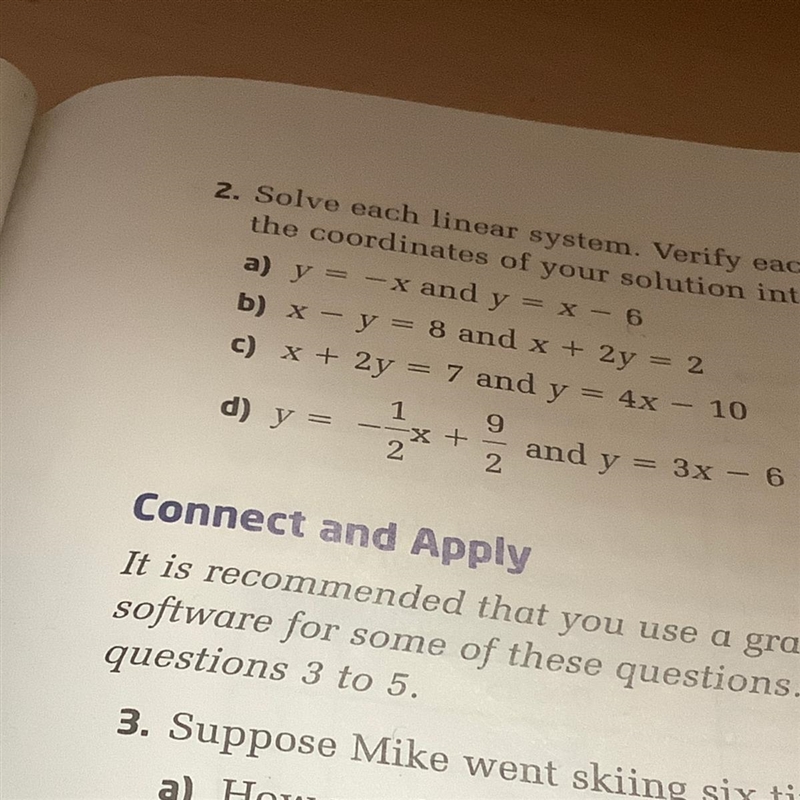 Solve each linear system. Vertify each solution by substituting the coordinates of-example-1