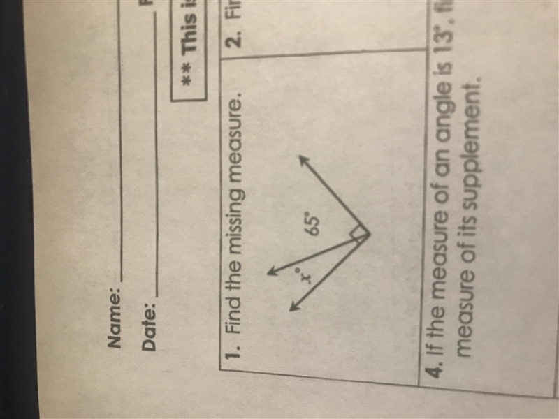 Find the missing measure x° 65°-example-1