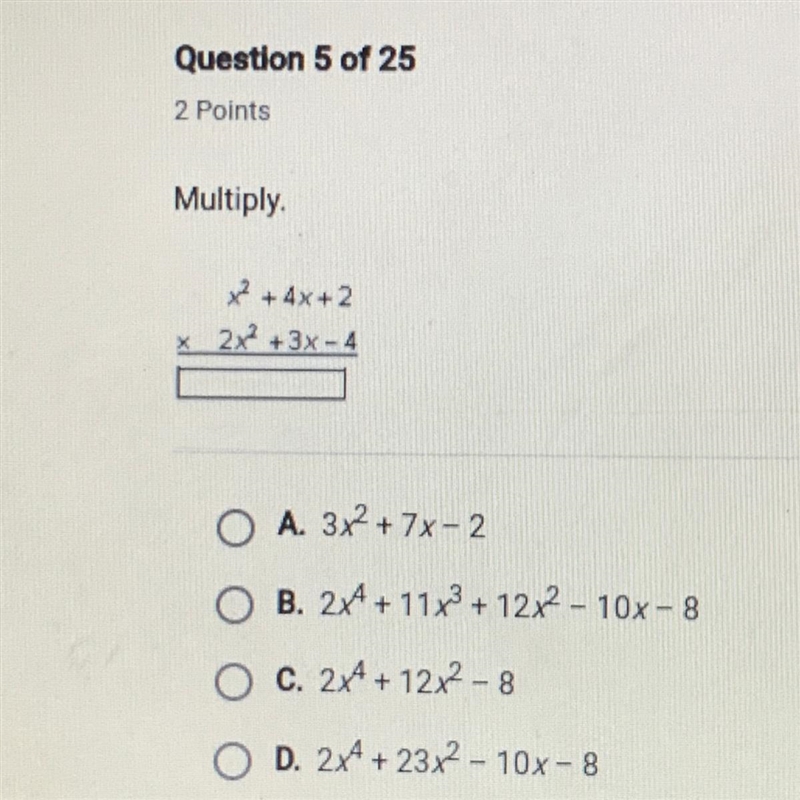 Multiply (x^2+4x+2) (2x^2+3x-4)-example-1