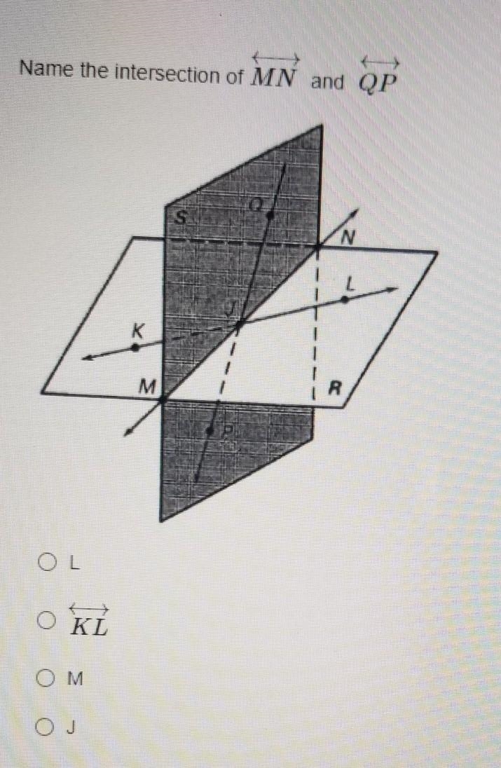 Name the intersection of MN and QP​-example-1